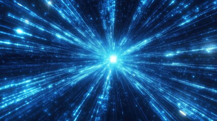 Blue tech background with vector lines, representing fast digital connections in cyberspace