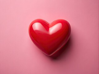 Obraz premium With a striking red heart against a gentle pink backdrop, love and affection intertwine beautifully, crafting a romantic scene filled with warmth and tenderness.