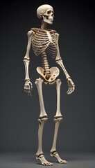 A Highly Detailed and Accurately Proportioned Human Skeleton with Realistic Bone Texture for Educational and Artistic Use