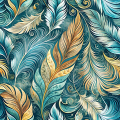 Seamless Abstract Feather Cutout Design. Perfect for: art festivals, bohemian-themed decor