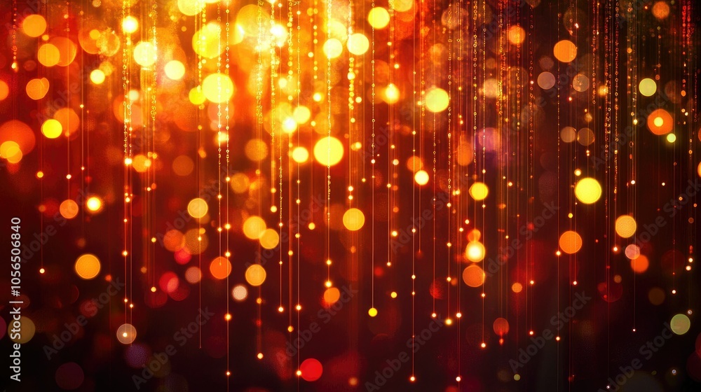 Poster Digital code background with glowing bokeh lights, vibrant and tech-focused
