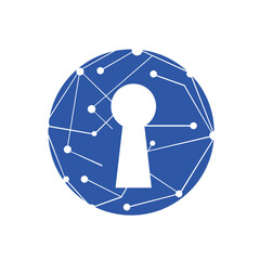 Abstract Geometric Cyber Security Logo Design Vector illustration