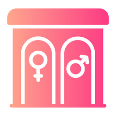public bathroom Gradient icon