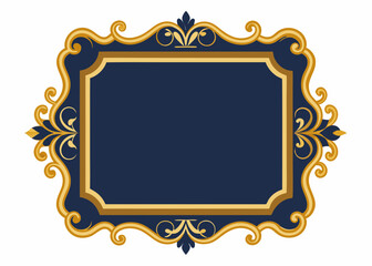 Oval vintage gold ornate frame, Isolated on white background 