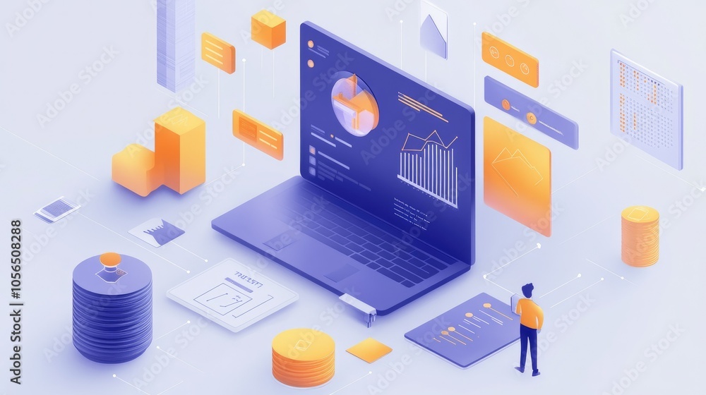 Aufkleber generative ai concept highlighting project management, financial investment, and data insights