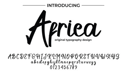 Africa Font Stylish brush painted an uppercase vector letters, alphabet, typeface