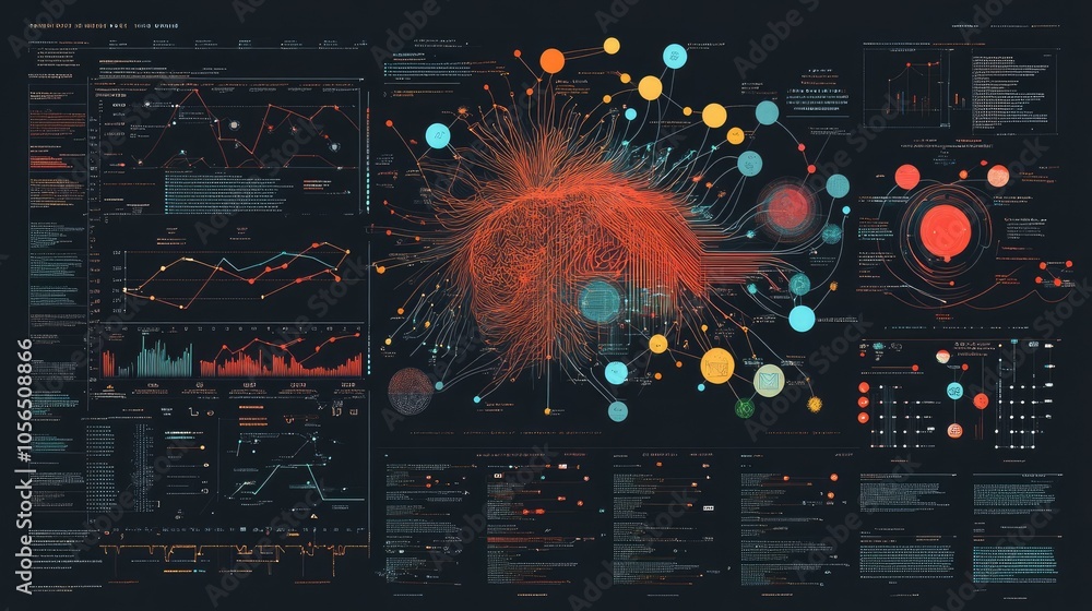 Aufkleber Infographic showing generative AI applications in project management, investment, and data analysis