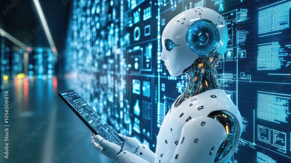 Poster Infographic showing generative AI applications in project management, investment, and data analysis