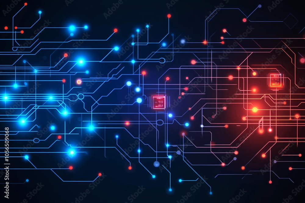Poster abstract technology background circuit board technology concept.
