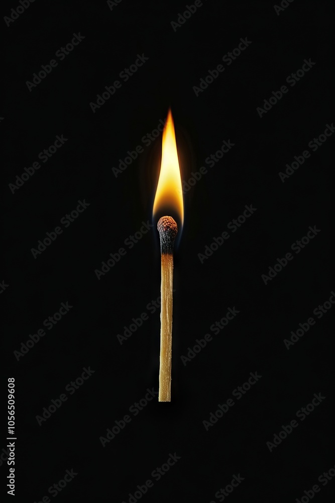 Poster clean and simple representation of a burning match.