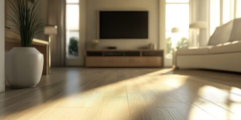 Fototapeta premium A living room with a white couch and a white vase