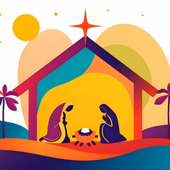 Artistic Nativity Scene: A Modern Christmas Interpretation