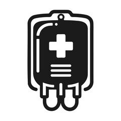 Charity medicine blood bag vector icon design