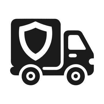 recommend clip art: Protection cargo van with shield vector icon design