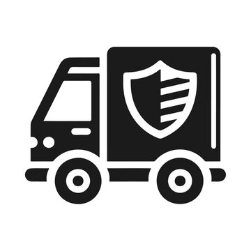 recommend clip art: Protection cargo van with shield vector icon design