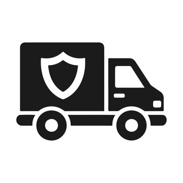 recommend clip art: Protection cargo van with shield vector icon design