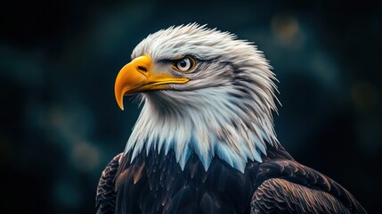 Obraz premium A majestic eagle with striking features and intense gaze.
