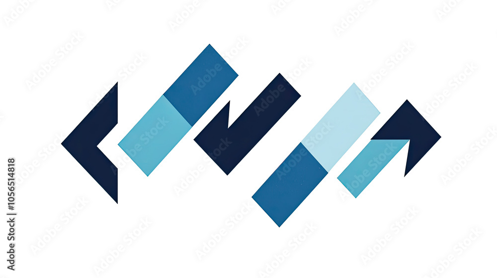 Poster blue arrow graphics set depicting economic trends and growth patterns generative ai