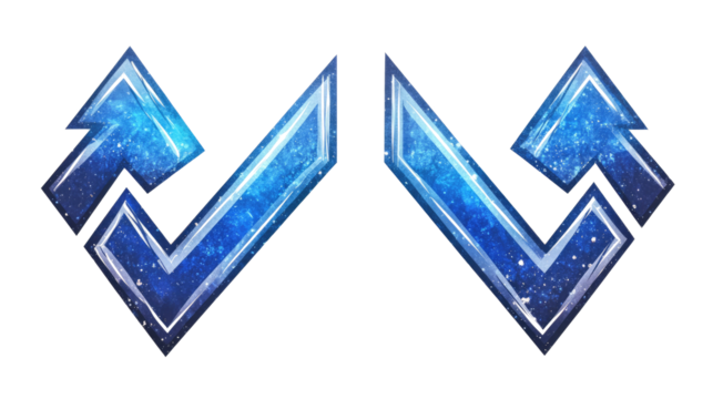 Dynamic Blue Arrow Graphics Representing Economic Trends and Changes Generative AI