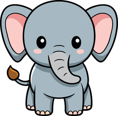 Cute Little Elephant vector art illustration eps