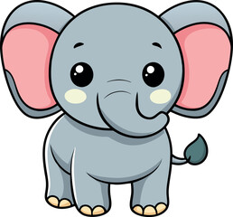 Fototapeta premium Cute Little Elephant vector art illustration eps
