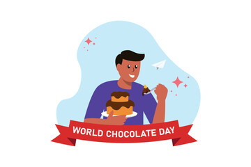 World Chocolate Day Flat Design Illustration