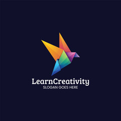 Naklejka premium Vector Logo Illustration Origami Gradient Colorful Style