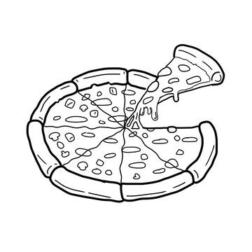 black and white pizza slice clip art preview