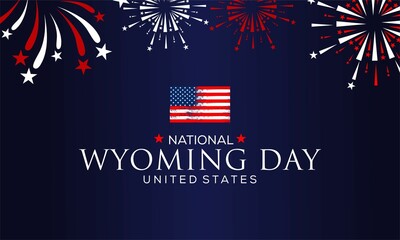 National wyoming day text design illustrations