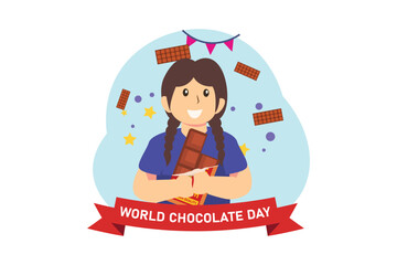 World Chocolate Day Flat Design Illustration