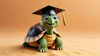 tortoise with graduation cap