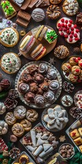 Top-down shot of a holiday baking competition.