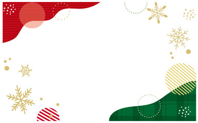 クリスマスカラーのフレーム背景素材