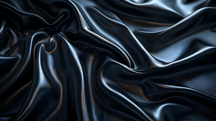 Fototapeta premium Dark Blue Satin Fabric Drape Illustration