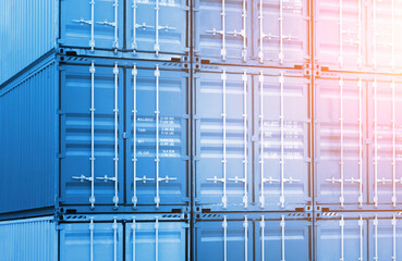 Containers Cargo Shipping. Handling of Logistics Transportation Industry. Freight Trucks Import-Export. Distribution Warehouse Port. Shipping Logistics Transport Ships.