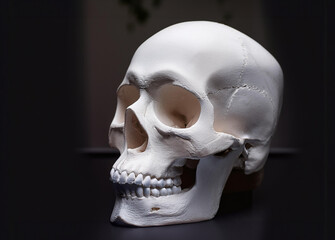 human skull isolated on black