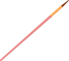 Makeup brush for cosmetic application in a flat cartoon graphic style. Essential beauty tool for hygiene and care routines, ideal fashion and beauty projects.