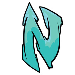 N Graffiti Font  Street. Font Hip-hop Typography