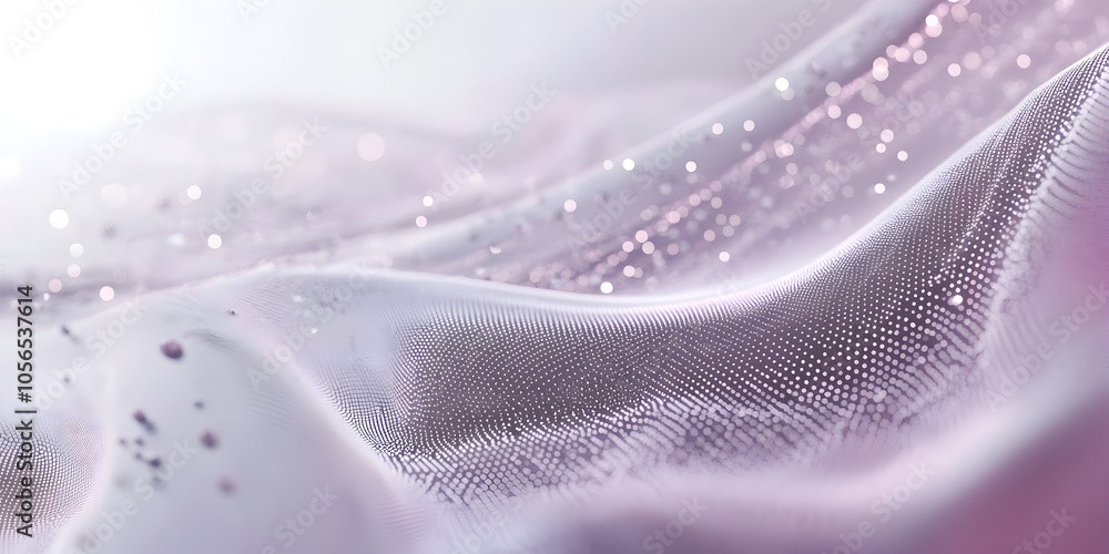 Poster delicate shimmer: abstract, ethereal, and alluring, this image captures the essence of soft, flowing