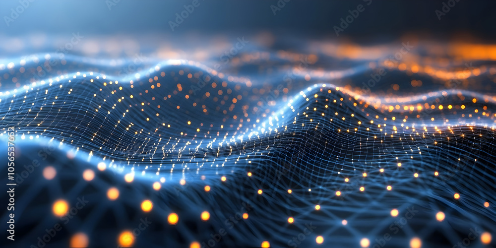 Poster digital landscape: abstract, futuristic, and mesmerizing, this image captures the essence of a digit