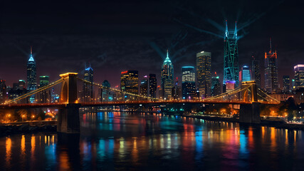 Fototapeta premium country skyline at night