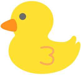 Kids Hand Drawn Cute yellow rubber duck