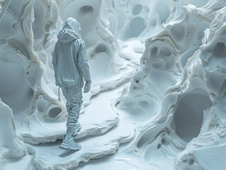 Obraz premium Surreal Journey Through a White Landscape
