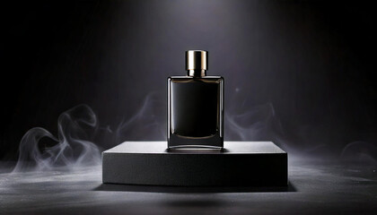 A Black Box With A Bottle Of Perfume On It Ai Generative