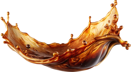 coffee liquid flow splash isolated