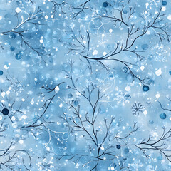 Seamless Pattern Whimsical Christmas and New Year Doodles  Featuring Festive Icons, Cozy Winter Scenes, and Seasonal Decorations in Vibrant Colors