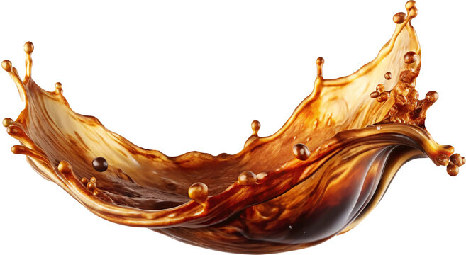 coffee liquid flow splash isolated