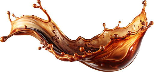 coffee liquid flow splash isolated