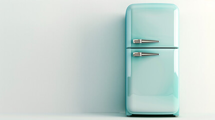 Two-Door Light Green Refrigerator for Modern Kitchen Interiors