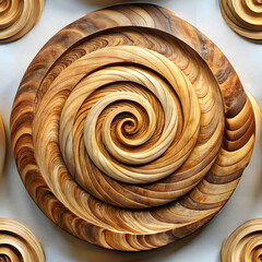 Seamless Spiral Whirlpool Wood Carving for Dynamic Flow. Perfect for: Art studios, Wellness retreats, Modern spaces